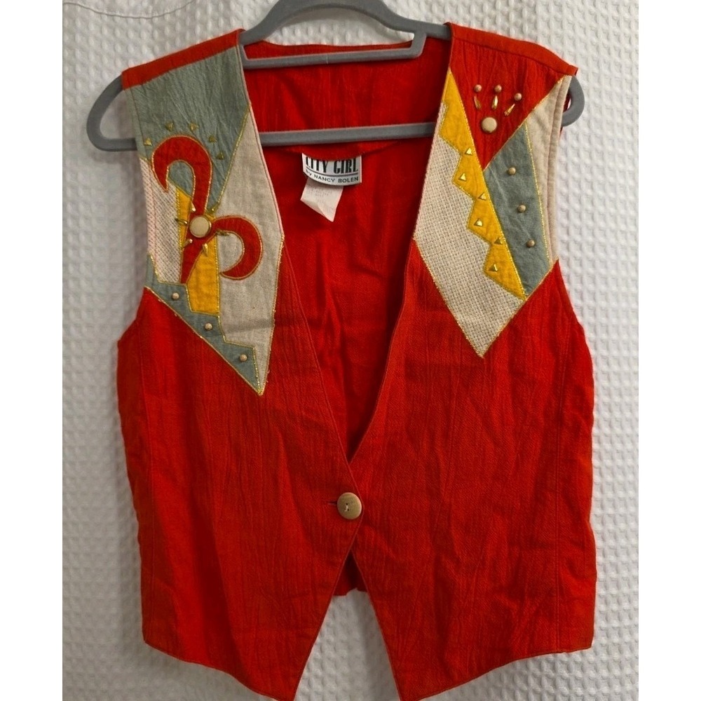 City Girl Sport Red Vest Top Women Size Small By Nancy‎ Bolen